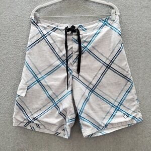 OP Men Swimwear Medium Medium White Diamond Swim Trunks‎ Surf Beach